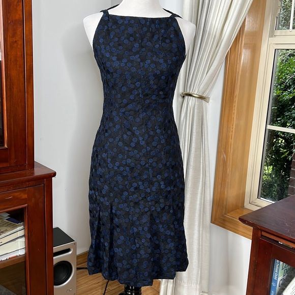 Akris Punto Dresses & Skirts - Akris Punto Navy Blue Dotted Jaquard Dress size 4